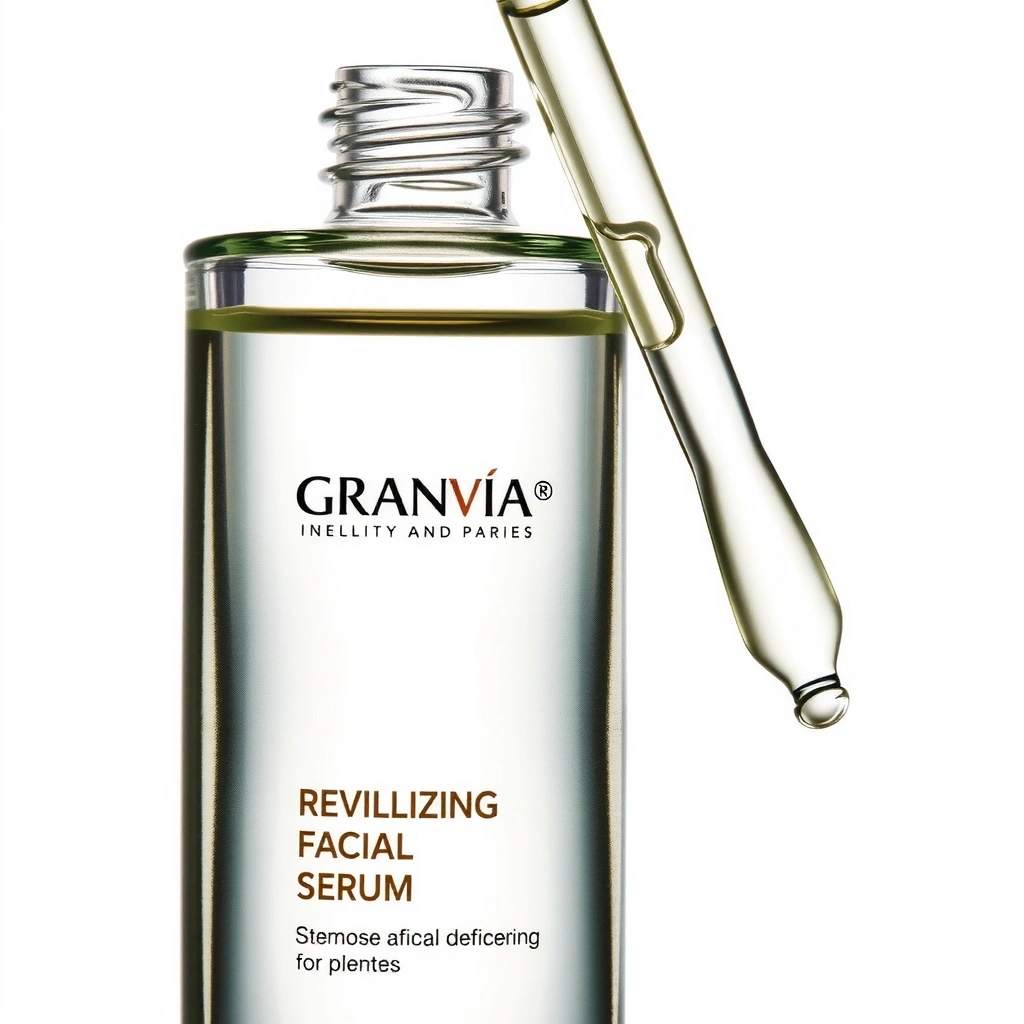 Frasco de suero facial revitalizante Granviacv en primer plano