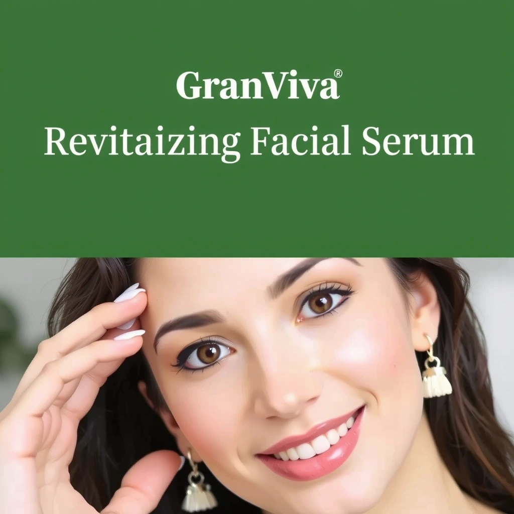 Mujer sonriendo con piel radiante después de usar el suero Granviacv